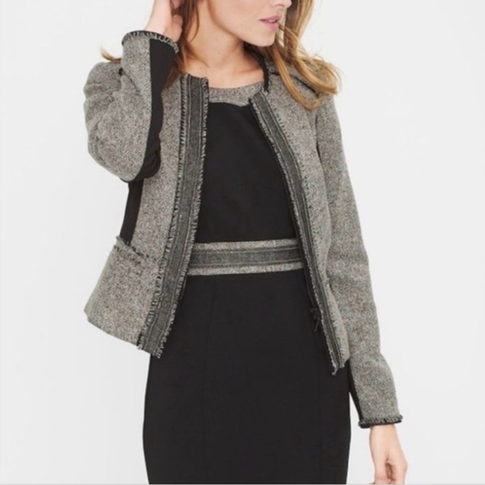 WHBM Black and Gray Tweed Jacket and Dress Set